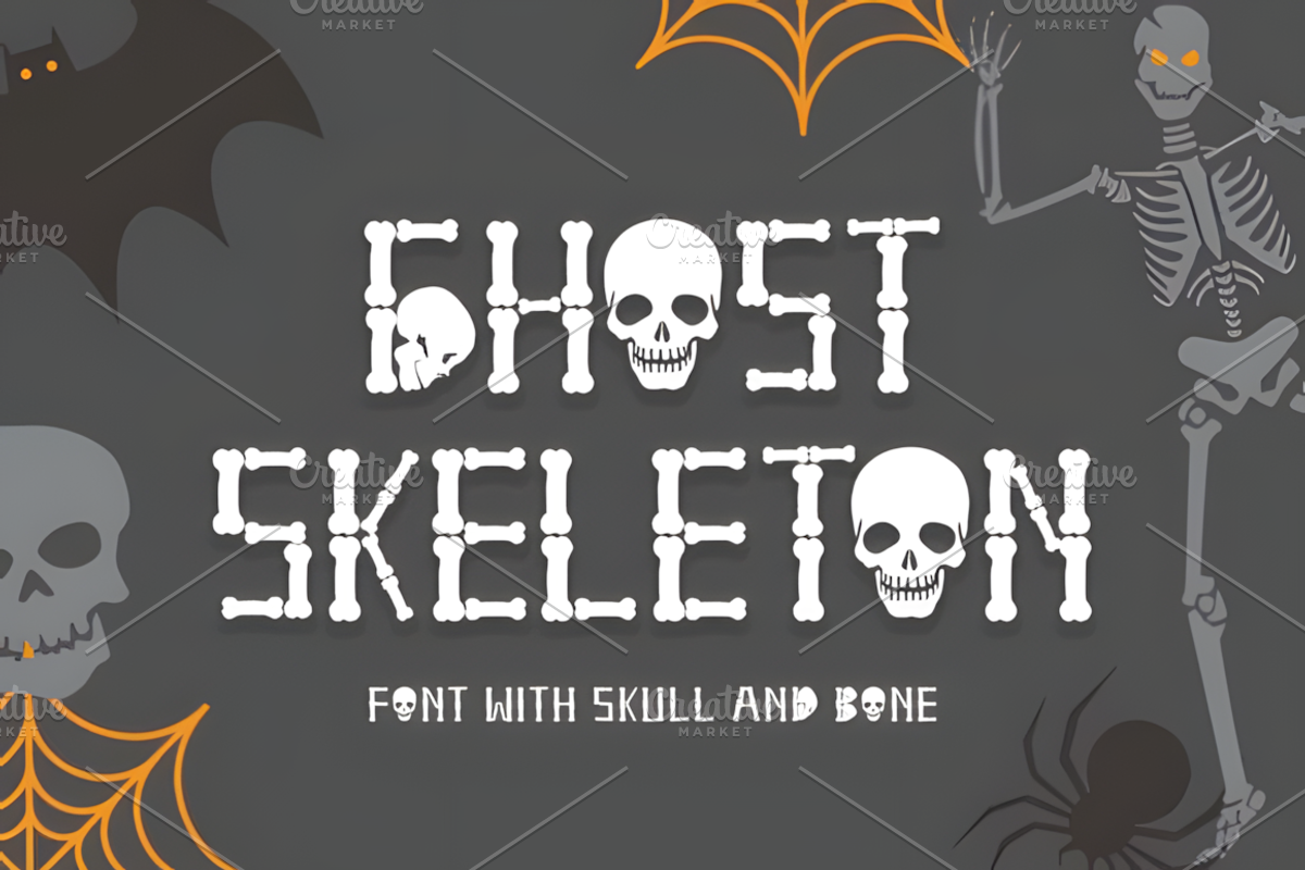 Ghost Skeleton Font, a Handwritten Font by Design Station (Photo 1 of 7)