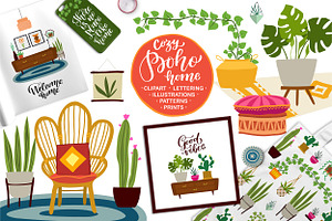 Cozy Boho Home Graphics Set