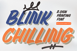 Blink Chilling - A Display Font