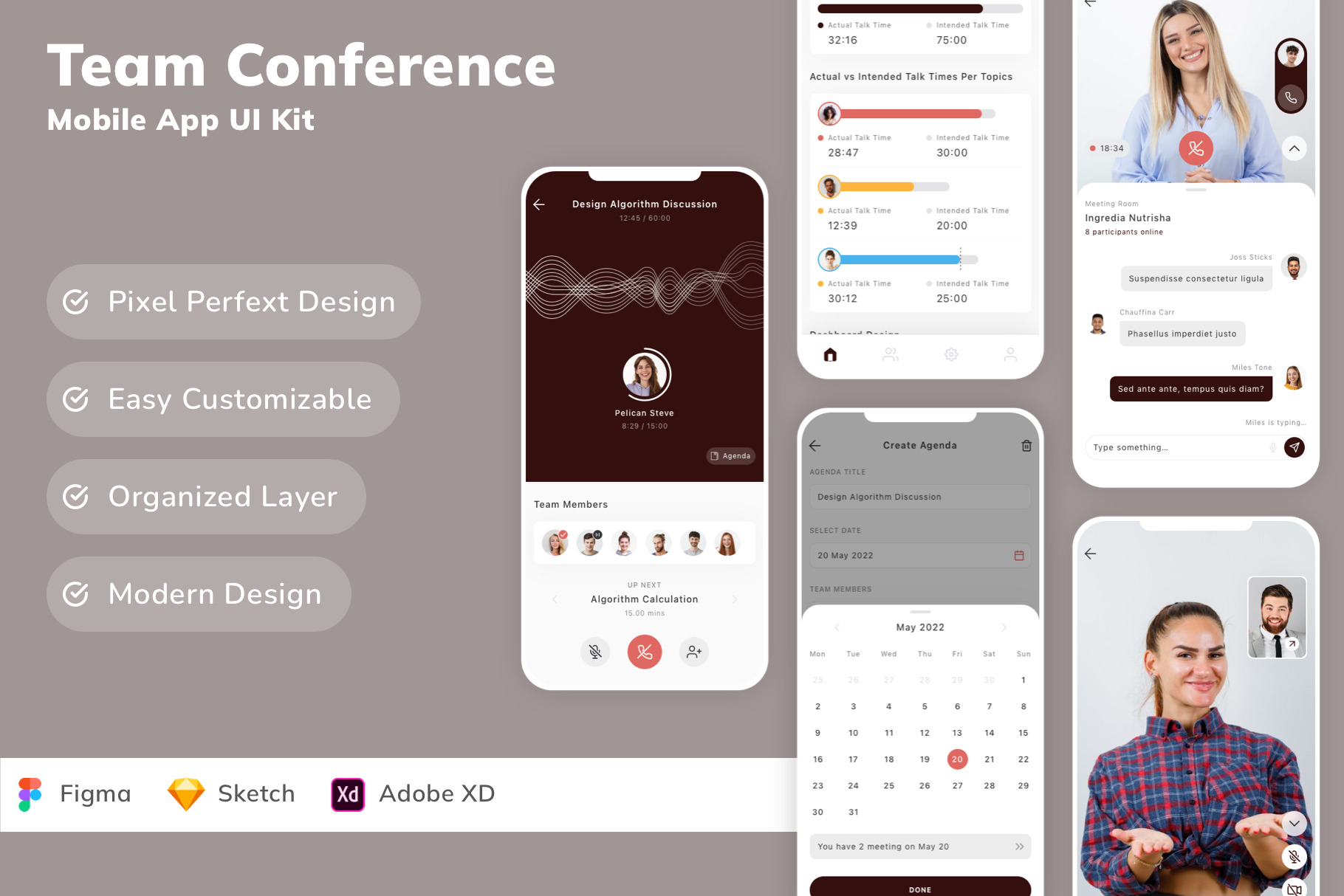 Team Conference Mobile App UI Kit, an UI Kit Template by Betush