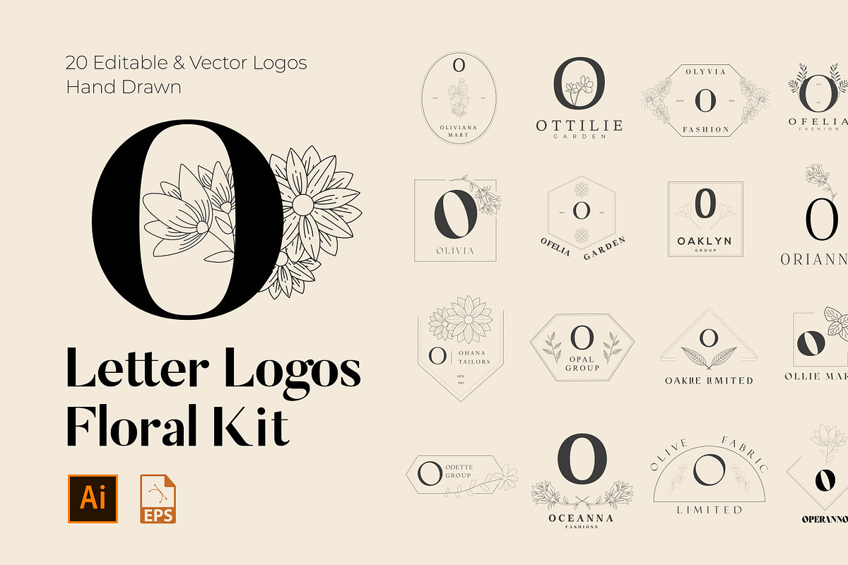 520 A to Z Floral Logos Bundle, a Branding & Logo Template by AN Productions (Photo 116 of 223)