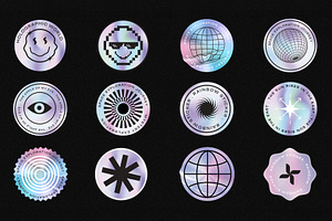 Customizable Hologram Sticker Set, a Graphic by Motionium