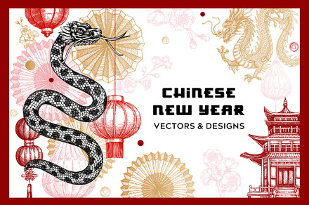 Chinese New Year Vector Collection, a Seasonal Illustration by Yevheniia