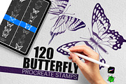 120 Butterfly Procreate Stamps, a Brush Add-On by Nuclear Brushes (Thumbnail 1 of 10)