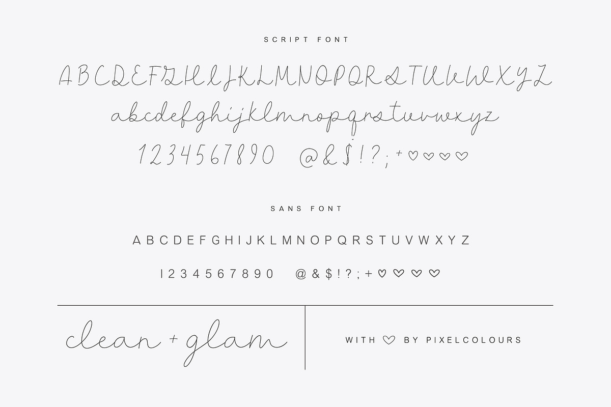 Clean and Glam Script Font Duo, a Script Font by pixelcolours (Photo 13 of 13)