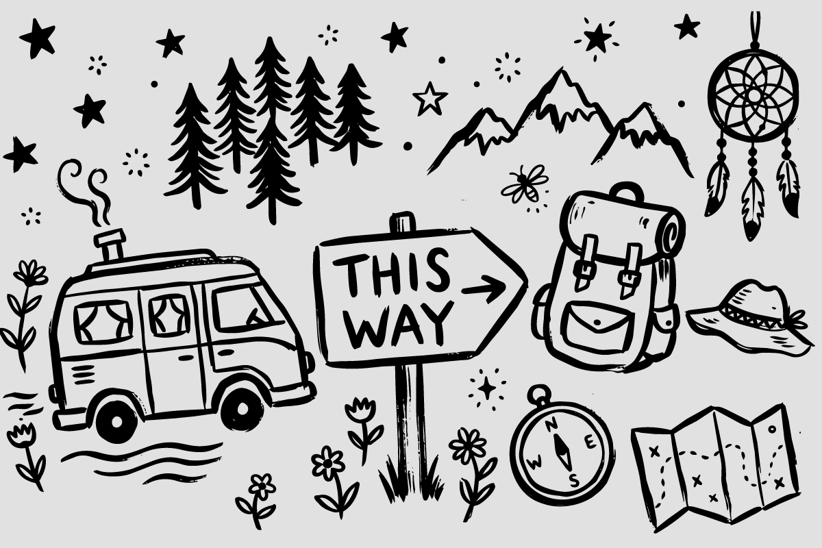 Camping Doodle Illustrations, an Object Illustration by Huza Studio (Photo 2 of 10)