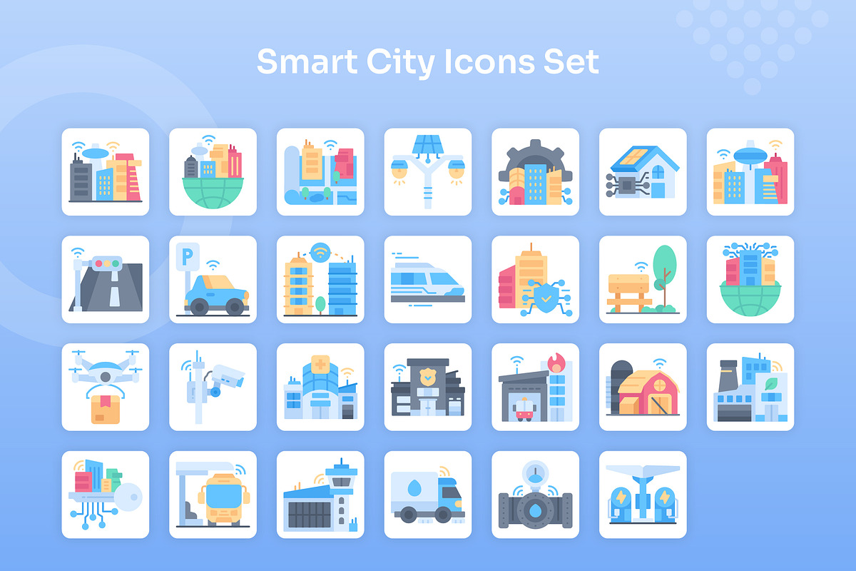 Smart City Icons Set - Flat, an Icon by Kmg Design (Photo 2 of 2)