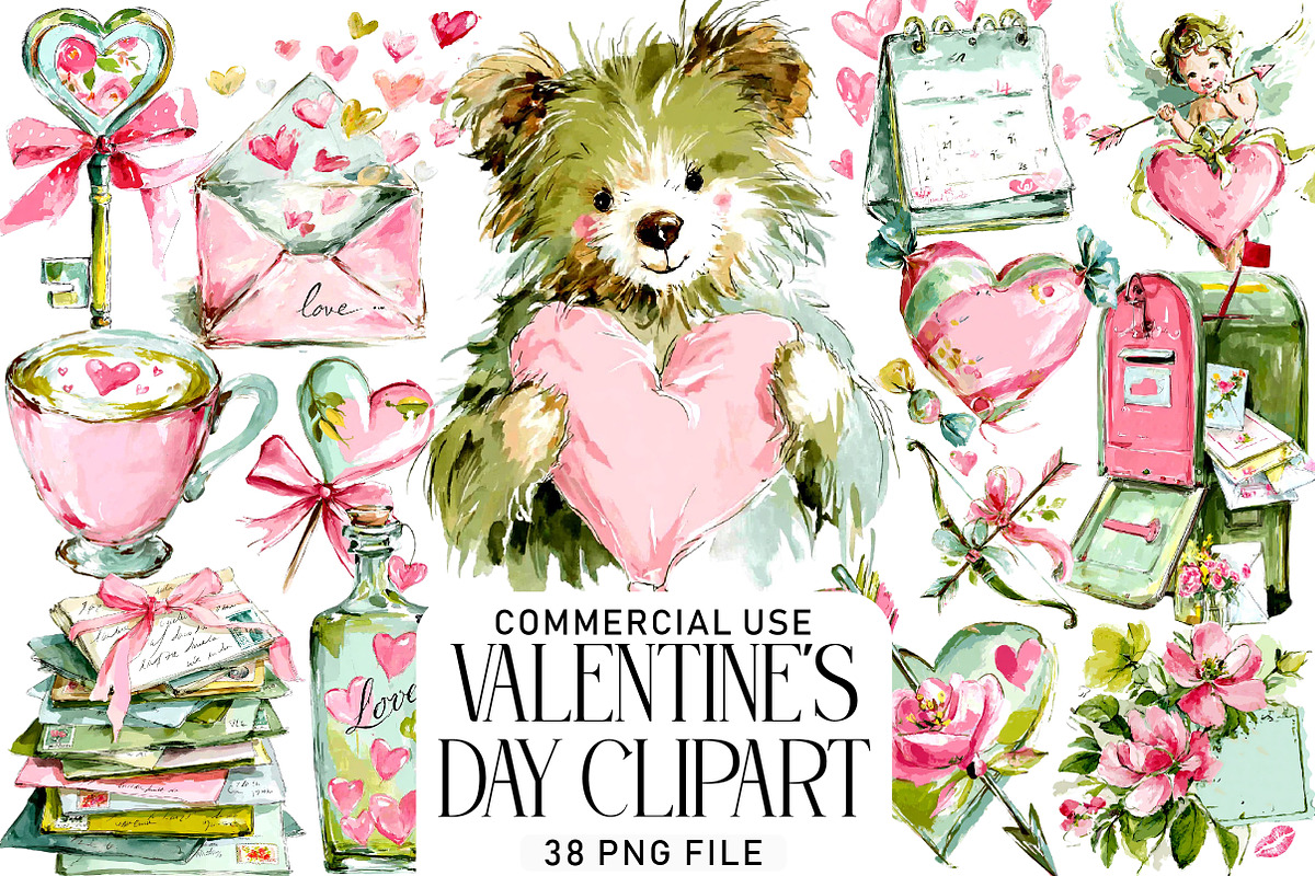 Valentine's Day Clipart, an Illustration by Daily.Designs (Photo 1 of 5)