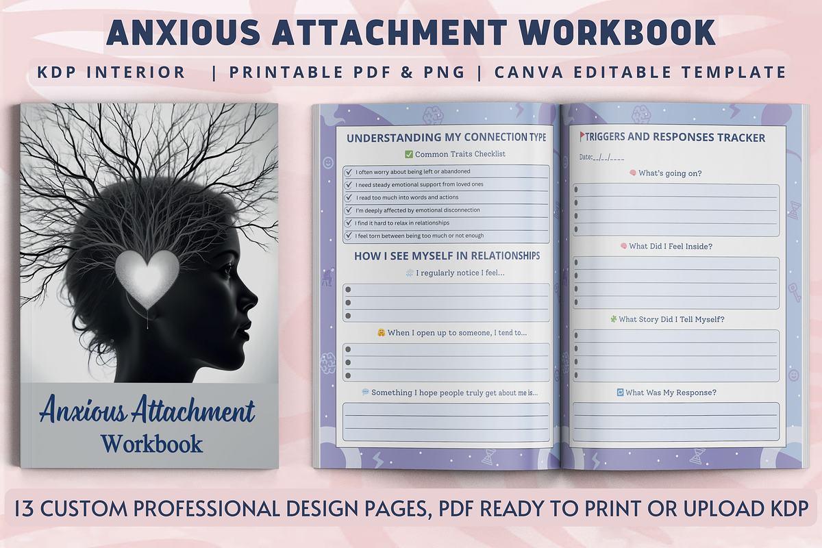 Anxious Attachment Workbook, a Design Template by Book2bees (Photo 1 of 4)