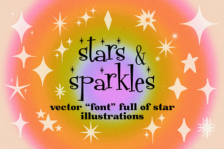 Stars and Sparkles Illustration Font, a Symbol Font by Dear Darling Design