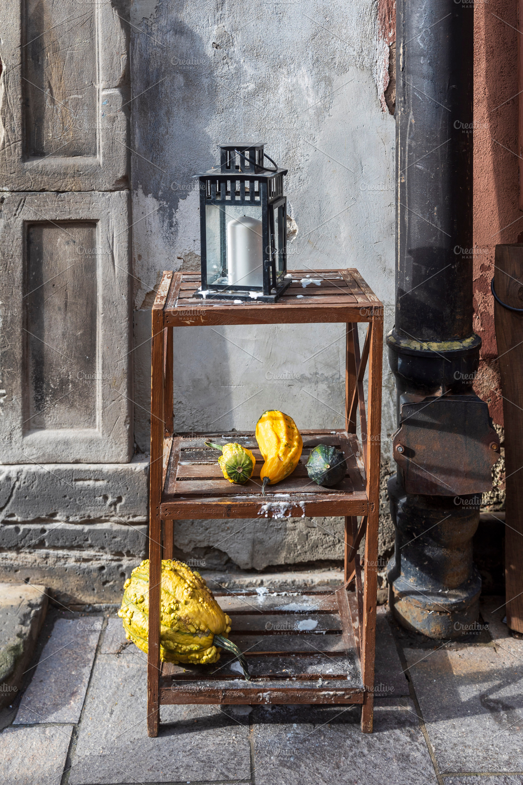 Autumn Display with Rustic Lantern, a Holiday Photo by Imaginarium