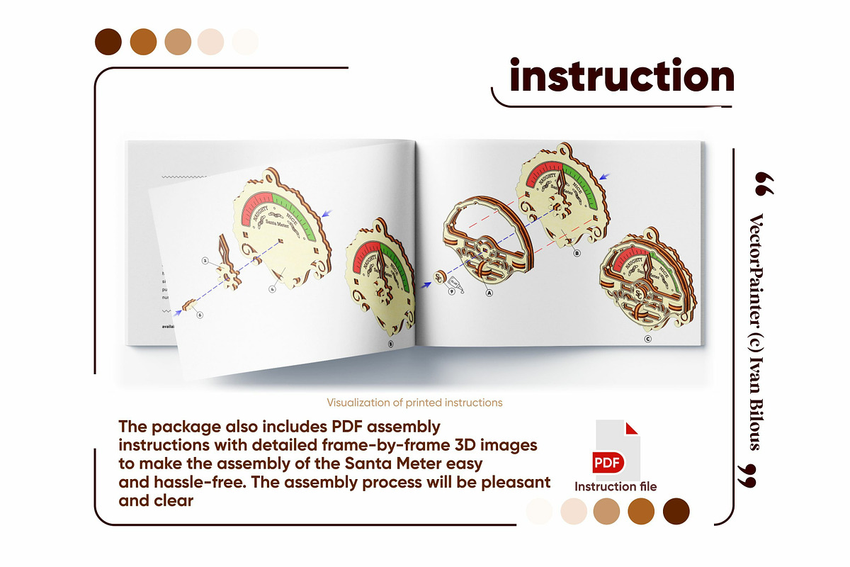 Santa Meter Ornament - Laser Cut, an Object Graphic by VectorPainter (Photo 10 of 10)