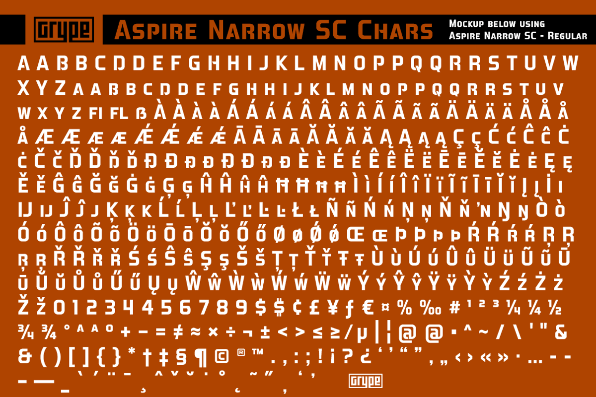 Aspire Narrow SmallCaps Family preview 6