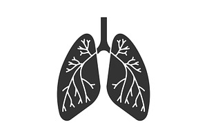 Human Lungs With Bronchi Glyph Icon