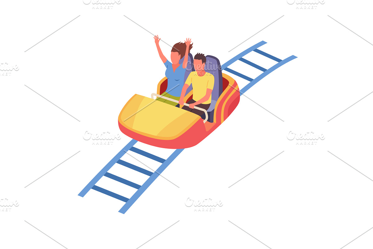 Roller coaster happy people, a Sport Illustration by Things for designers