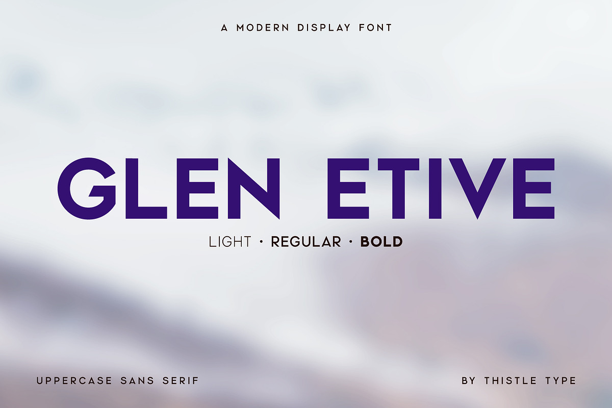 Glen Etive - A Modern Display Font, a Sans Serif Font by Thistle Type (Photo 1 of 9)