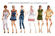Frontal Fashion Croquis Pack, an Illustration by Art by Lin (Thumbnail 4 of 5)