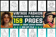 150+ Vintage Fashion Coloring Pages, a Brochure Template by Design Station (Thumbnail 1 of 4)