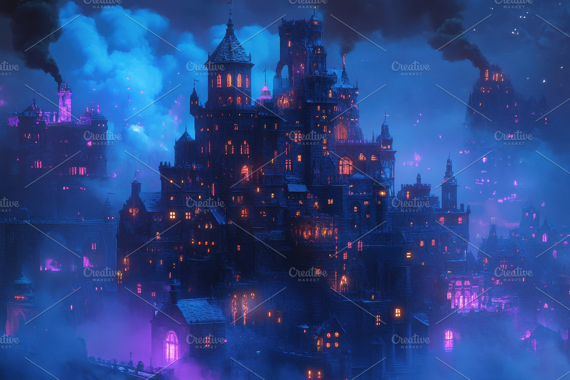 A stunning, dangerous castle stands, a Photo by Pavel_design