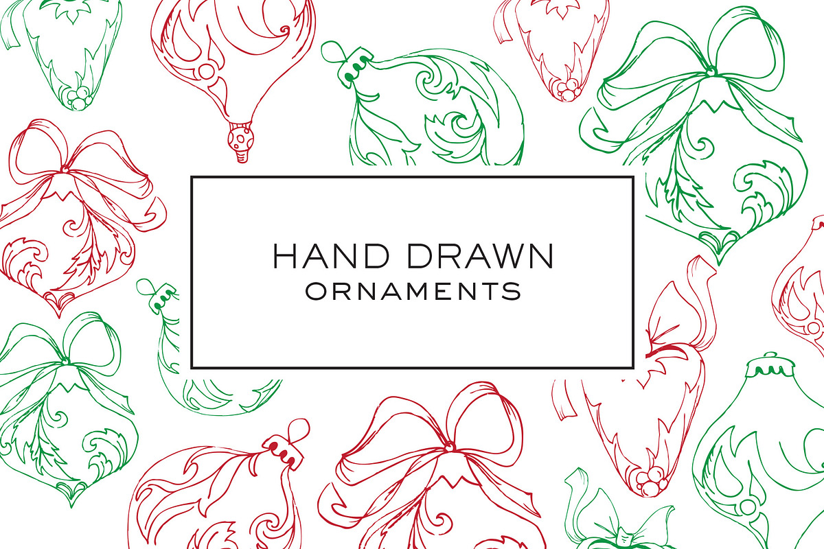 Hand Drawn Christmas Ornaments, an Illustration by Haute Papier (Photo 1 of 2)