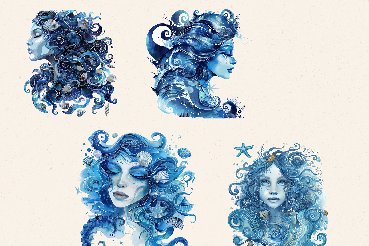 DEEP SEA FAIRY FANTASY CLIPART, a Person Illustration by Daring Digies (Photo 6 of 9)