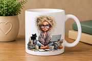 Halloween Office Girl Clipart Bundle, a Seasonal Illustration by CreationArt (Thumbnail 6 of 7)