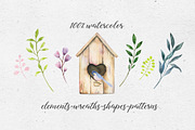 Birdhouse and spring leaves, a Decorative Illustration by Maria's little shop (Thumbnail 2 of 7)