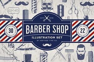Barber Shop - Illustration Set