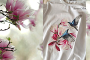 Swallows with magnolias Clipart Set, a Seasonal Illustration by Leonaa art (Thumbnail 8 of 11)
