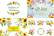 Sunflowers & Wildflowers Clip Art, an Illustration by Graphic Blue Bird (Thumbnail 1 of 8)