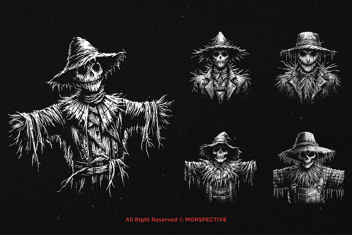 10 Bundle Dark Art Scarecrow Doll, an Illustration by Morspective (Photo 3 of 7)