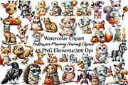 Halloween Mummy Animals Clipart, an Illustration by DreamCafeArt (Thumbnail 1 of 7)