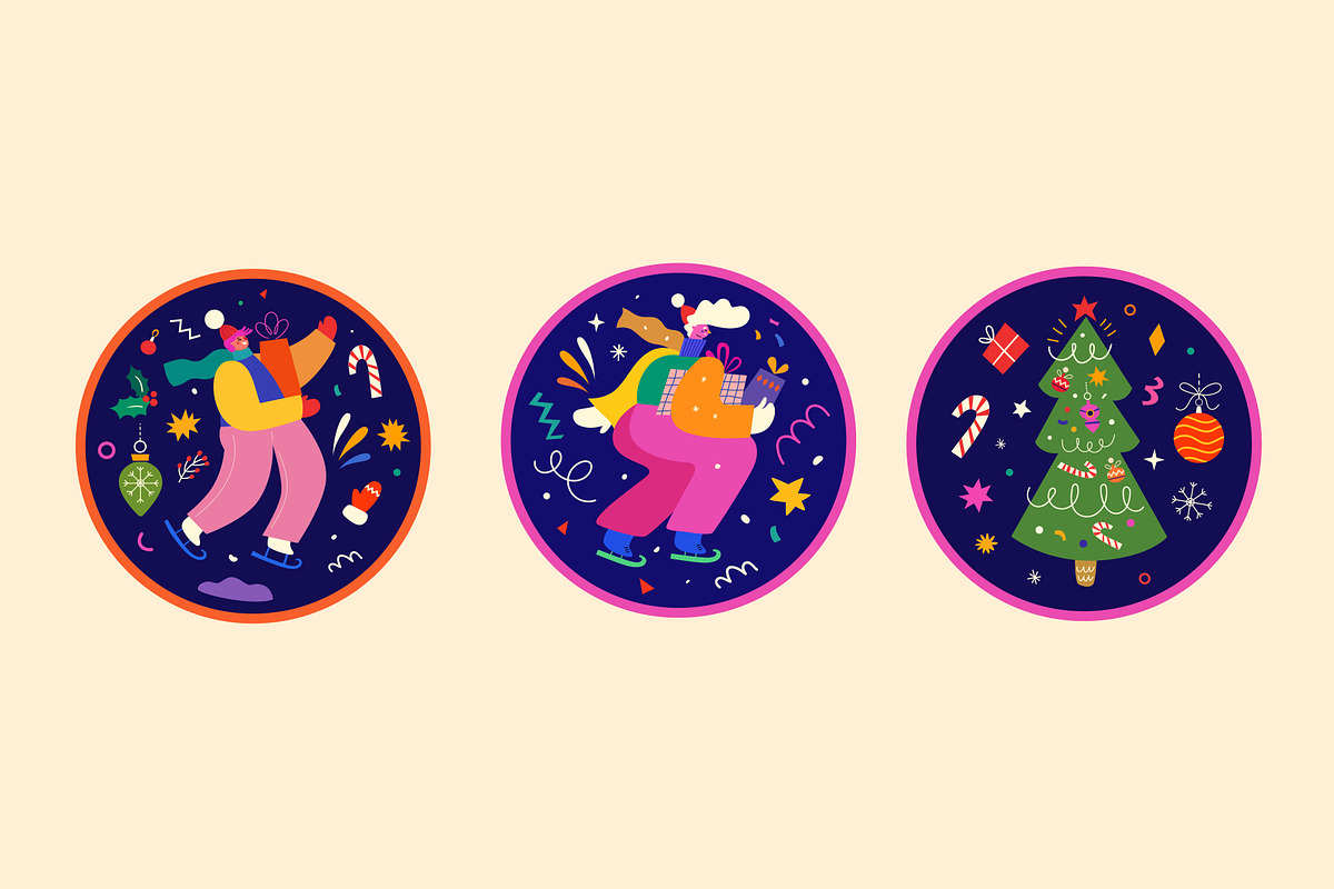 Merry Christmas and Happy New Year!, a Seasonal Illustration by MoleskoStudio (Photo 25 of 27)