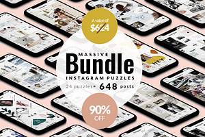 -90%MASSIVE BUNDLE-Instagram puzzles, a Social Media Template by CreativeFolks