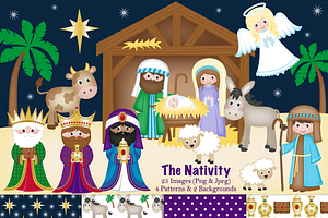 Christmas Nativity Clipart & Paper