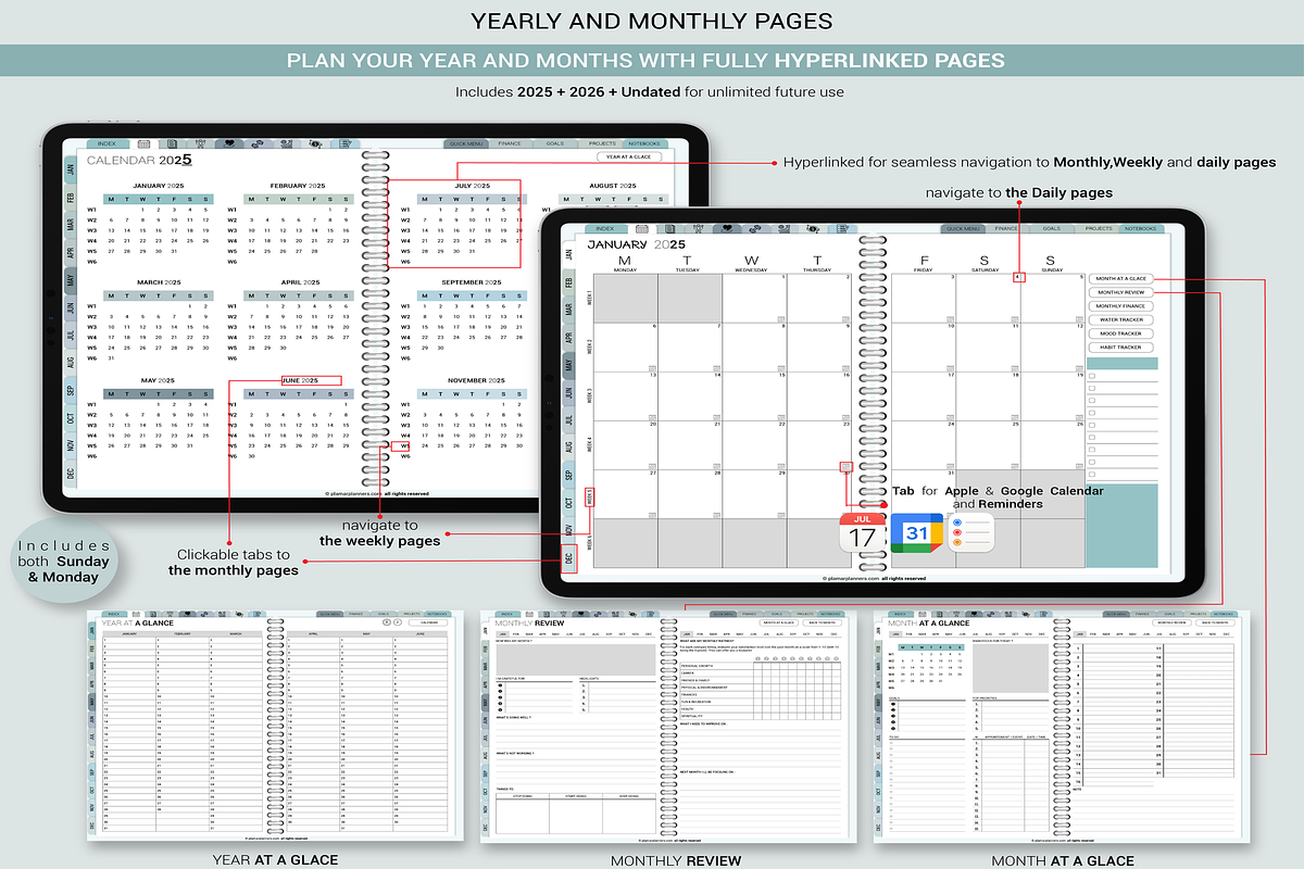 Ultimate Digital Planner 2025-26 & U, a Templates & Theme by Plamarplanners (Photo 2 of 10)