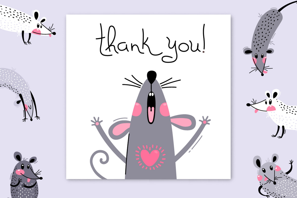 Rats - cute set, an Animal Illustration by Baksiabat (Photo 7 of 7)