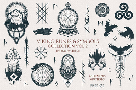 Hand drawn Viking Runes & Symbols V2, a Decorative Illustration by KirillsWorkshop