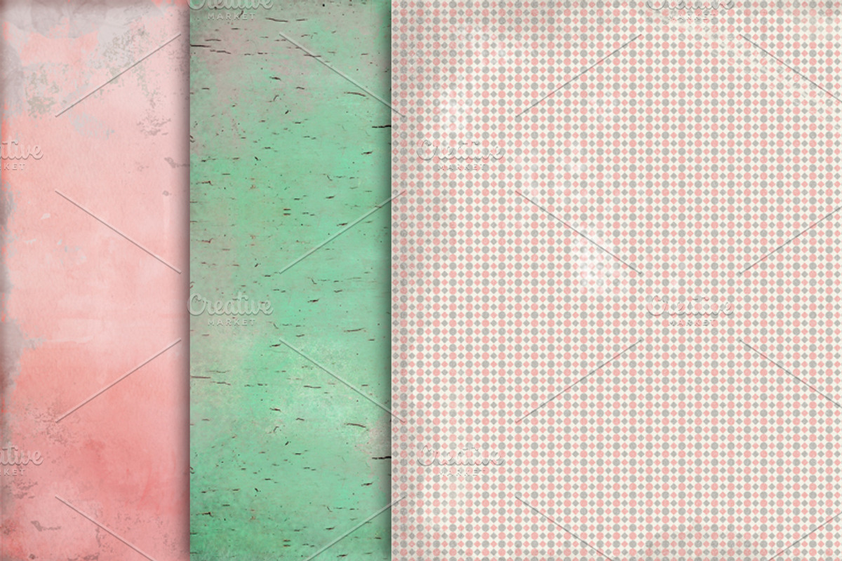Vintage Flower and Dot Paper preview 3