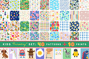Kids Nursery Seamless Patterns, a Pattern Graphic by Ninterints (Thumbnail 1 of 21)
