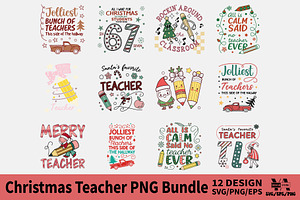 Christmas Teacher SVG PNG Bundle, an Object Illustration by Ya_ Design Store