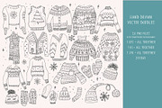Winter Christmas Sweaters Doodles, a Seasonal Illustration by Anna Ivanir (Thumbnail 2 of 3)