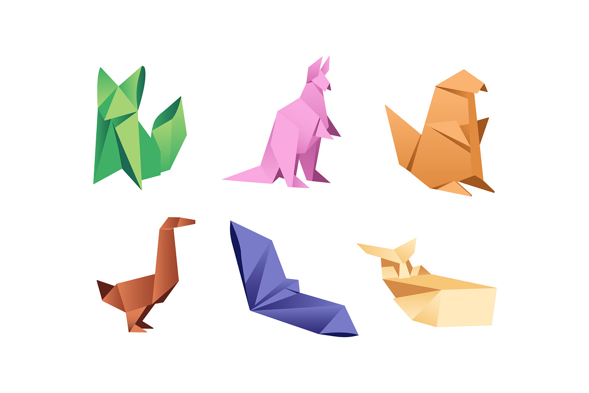 Origami, paper animals set + pattern, an Animal Illustration by PaperTrident (Photo 3 of 5)