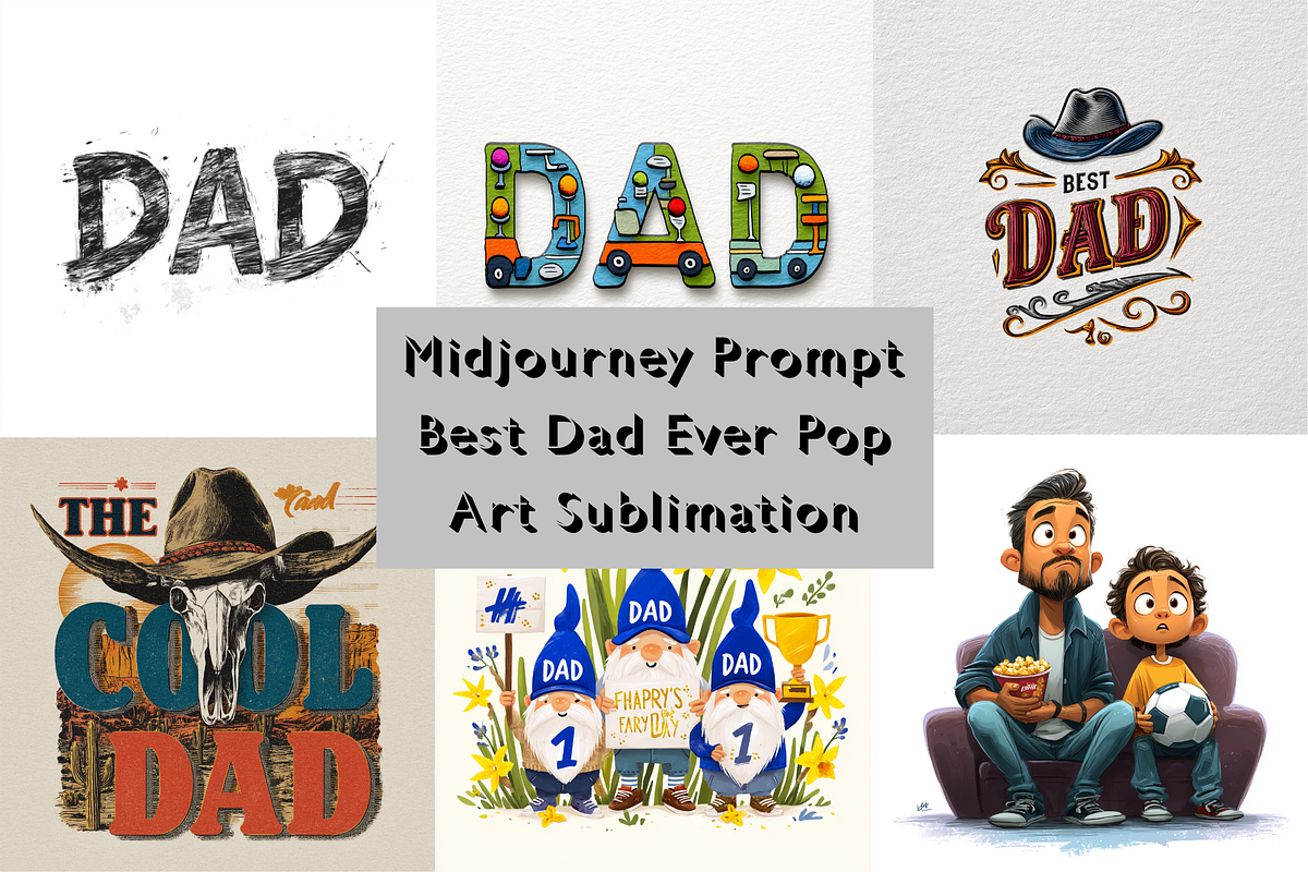 Prompt Best Dad Pop Art Sublimation, a Decorative Illustration by Creative design (Photo 1 of 7)