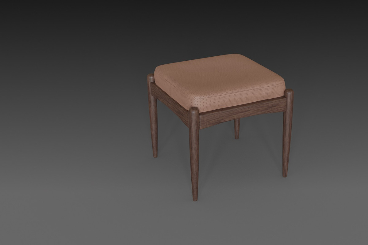 Chair with brown leather pillow, a Furniture 3D Model by NojskaAksjon (Photo 2 of 20)
