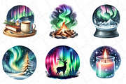 Cozy Winter Northern Lights Bundle, an Illustration by DreamPrint404 (Thumbnail 2 of 5)