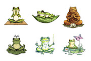 YOGA Frog Sublimation Clipart, an Illustration by CreationArt (Thumbnail 4 of 5)