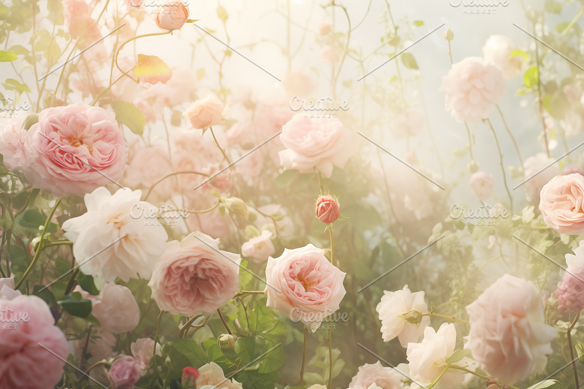 Magical Light Garden Roses, a Background Graphic by Light & Grace