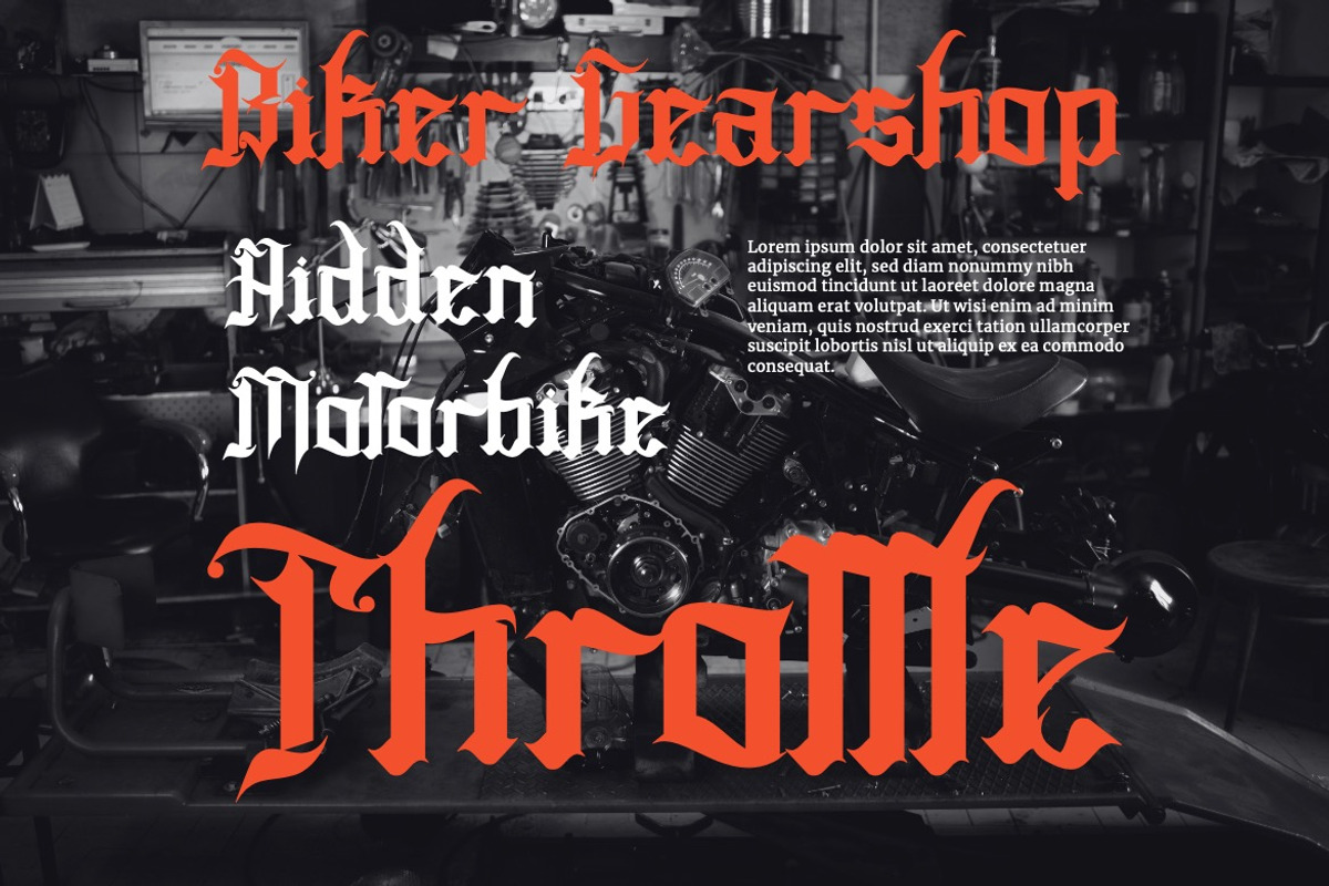 Rhoevad - Modern Blackletter Font, a Blackletter Font by Dhabee (Photo 5 of 14)