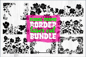Floral Frame Border Laser Cut Bundle, an Object Graphic by balal